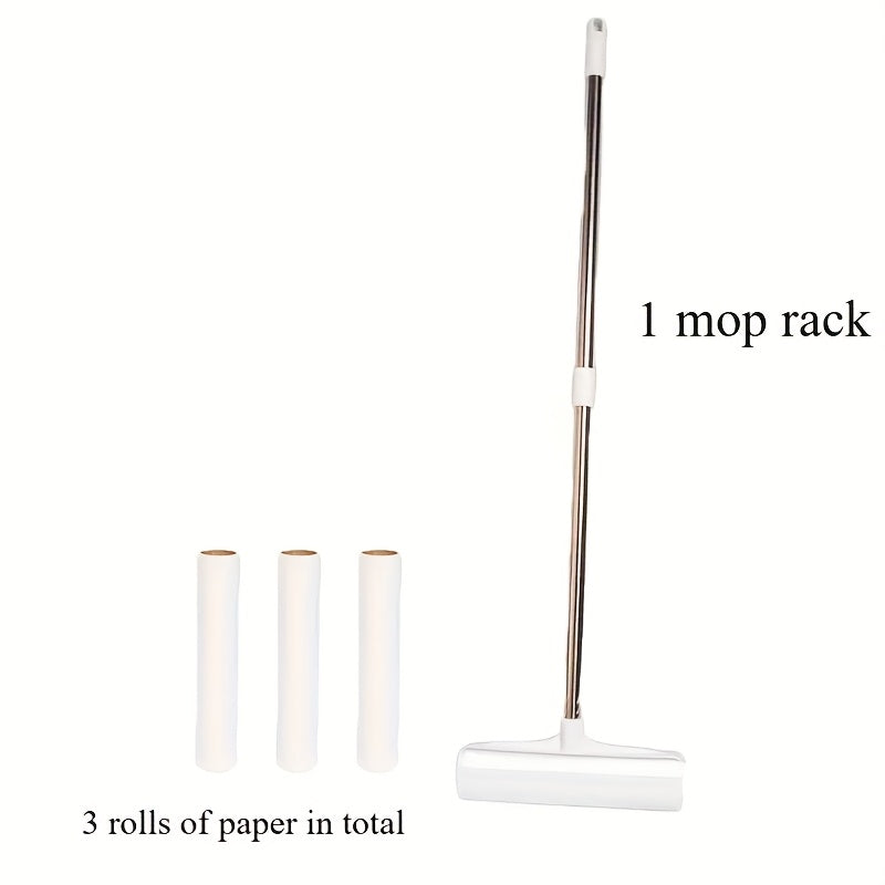 Pet Hair Remover Roller Mop Set 4pcs Lint Roller Long Handle with 3 Refill Rolls Retractable Cat Dog Hair Removal for Floor Sofa Carpet Clothing Cleaning - product image 8