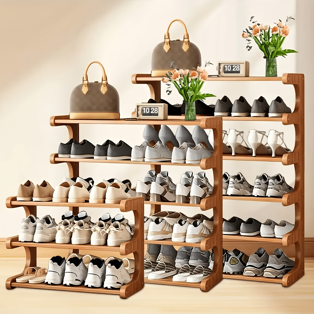 3/5/6-Tier Bamboo Shoe Rack - Bamboo Shoe Storage Solution - Multi-Tier Freestanding Organizer - Easy to Assemble and Space-Saving - Suitable for Entryway - product image 7