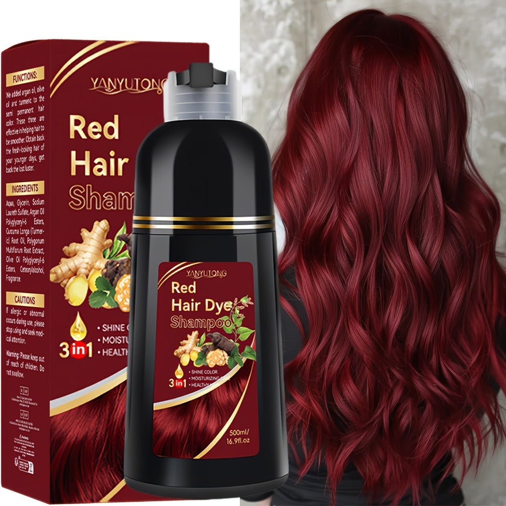 Plant Pigment Gray Coverage Hair Dye Shampoo 500ml — 2-in-1 Glycerin Moisturizing Color & Cleanse, Fast Gray Coverage, Black Brown Chestnut Red, Safe Unisex All Hair Types - product image 8