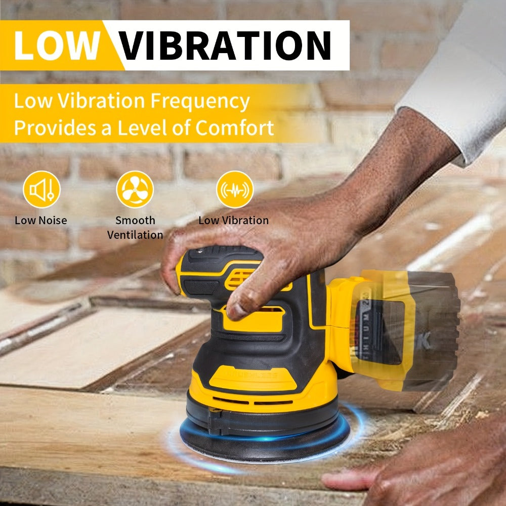 Cordless Orbital Sander Compatible with DeWalt DCB Battery – 5-Inch Brushless Motor Variable Speed Palm Sander with 30pcs Sandpapers & Dust Collection Bag for Woodworking - product image 2