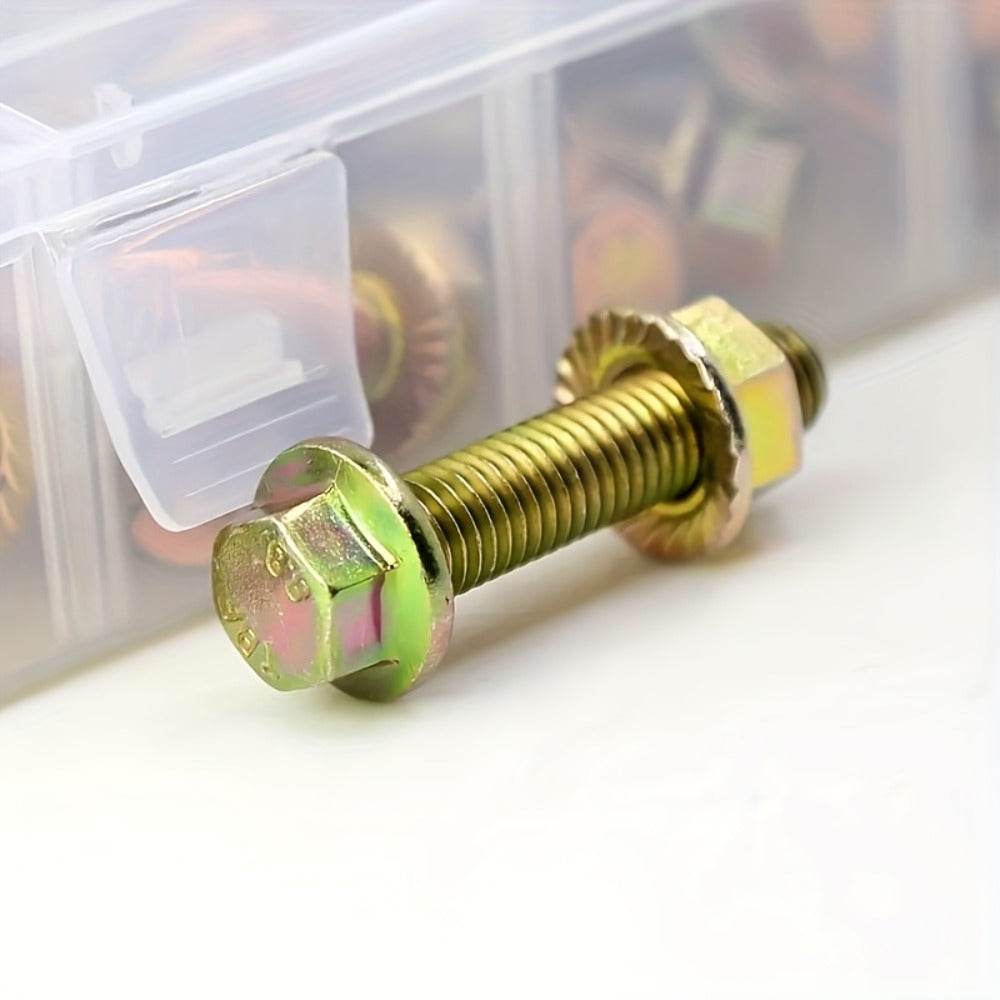 Metric Flange Bolt Nut Assortment Kit 240pcs – M5 M6 M8 Alloy Steel Hex Screws & Nuts Set in 14 Sizes Corrosion-Resistant for DIY Repair Automotive Machinery with Clear Storage Box - product image 5