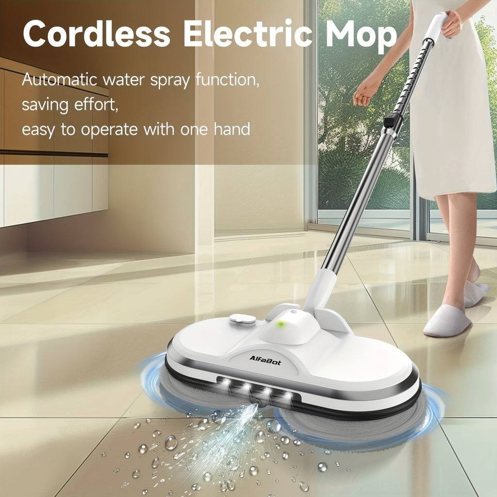 Cordless Electric Spin Mop with LED Headlight & Sprayer, 50-Min Runtime 6oz Water Tank, Lightweight Floor Scrubber for Hardwood Tile Laminate Floors - product image 15