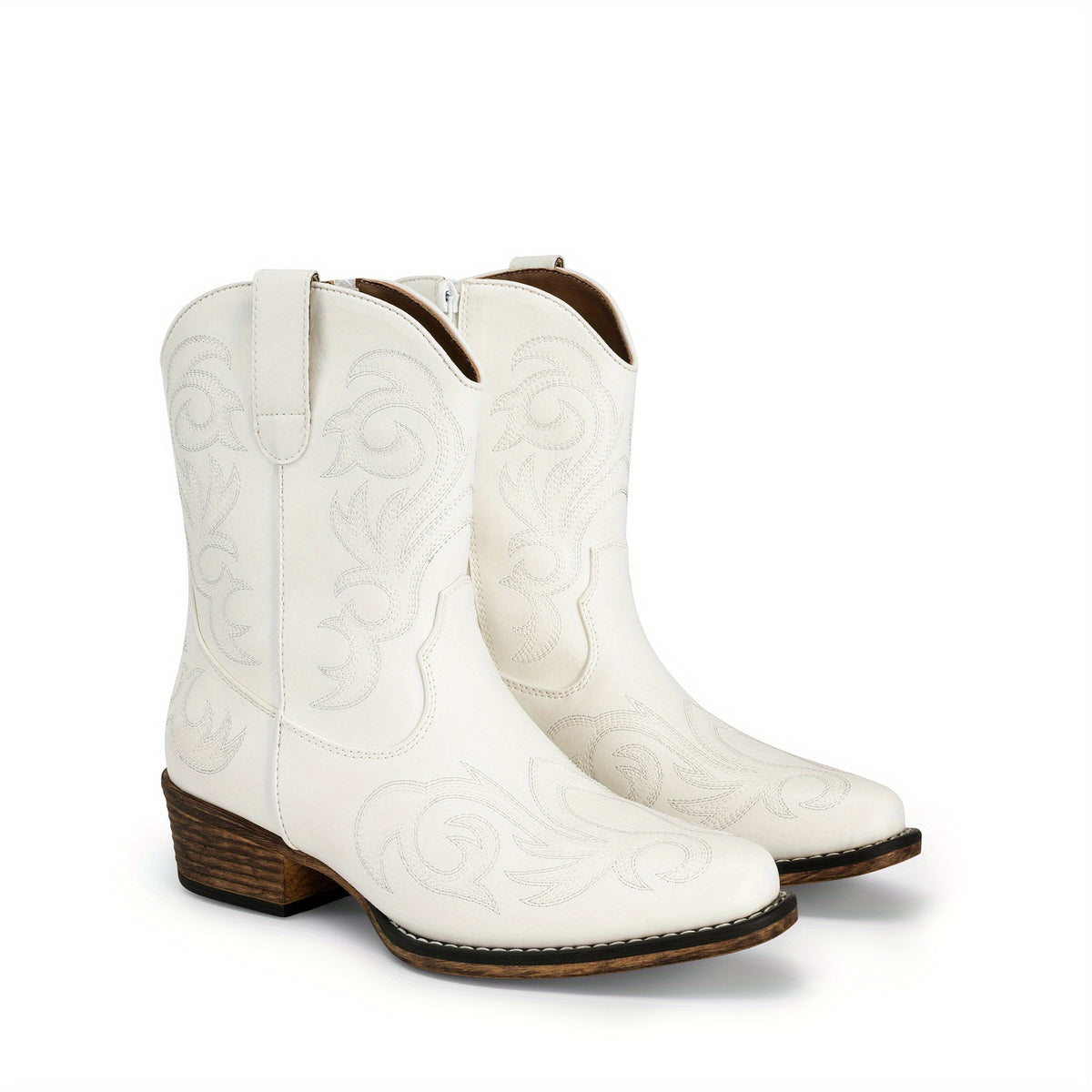 Women Cowboy Boots Ankle Boots Vintage Embroidered Geometric Pattern High-Top Cowboy Boots Western Retro Boot Comfortable Square Toe Elegant Classic Cool Brand - product image 6