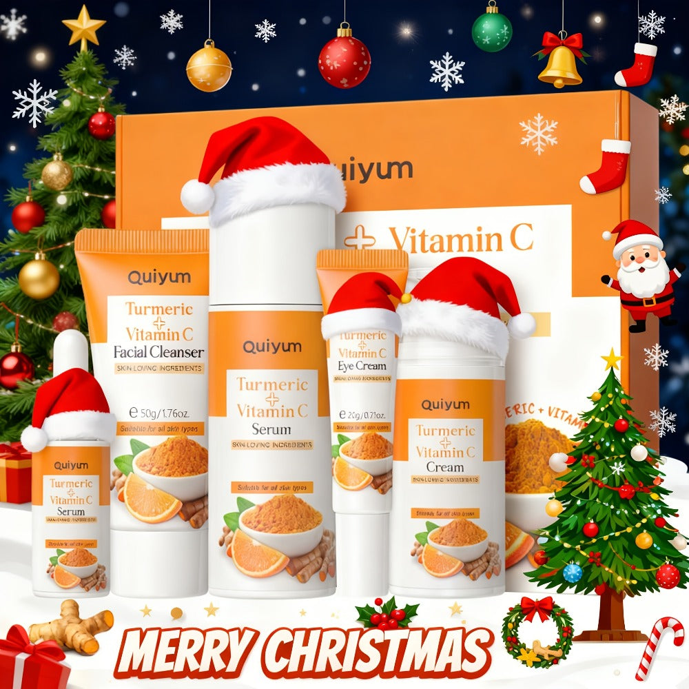 5-in-1 Turmeric Vitamin C Skincare Set Facial Cleanser Serum Face Cream Eye Cream Toner Brightening Anti-Aging Gift Set for Women - product image 6