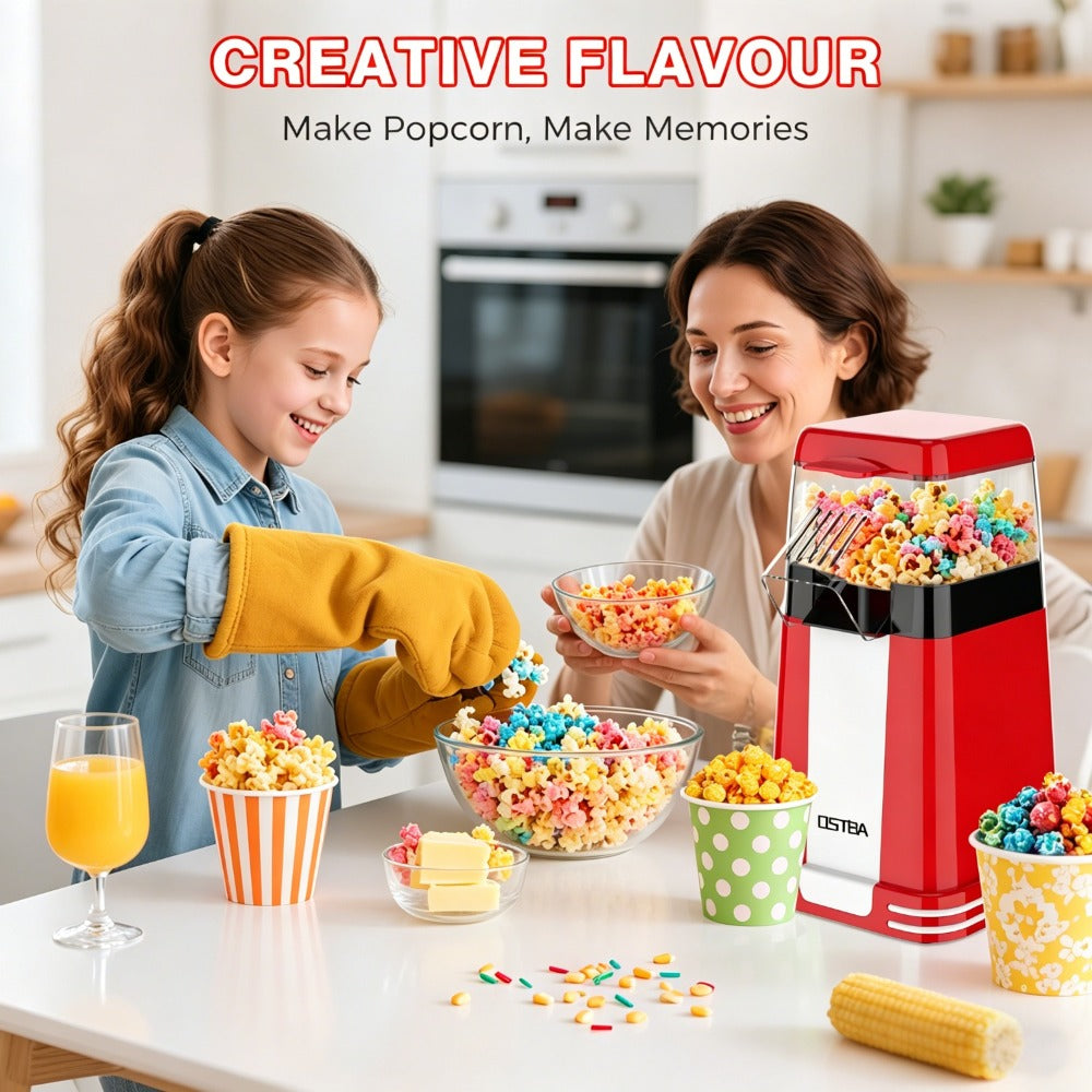 Hot Air Popcorn Popper Maker 16 Cups – Oil-Free Electric Popcorn Machine with Measuring Cup for Kernels & Butter Melting, Healthy Family Snack - product image 3