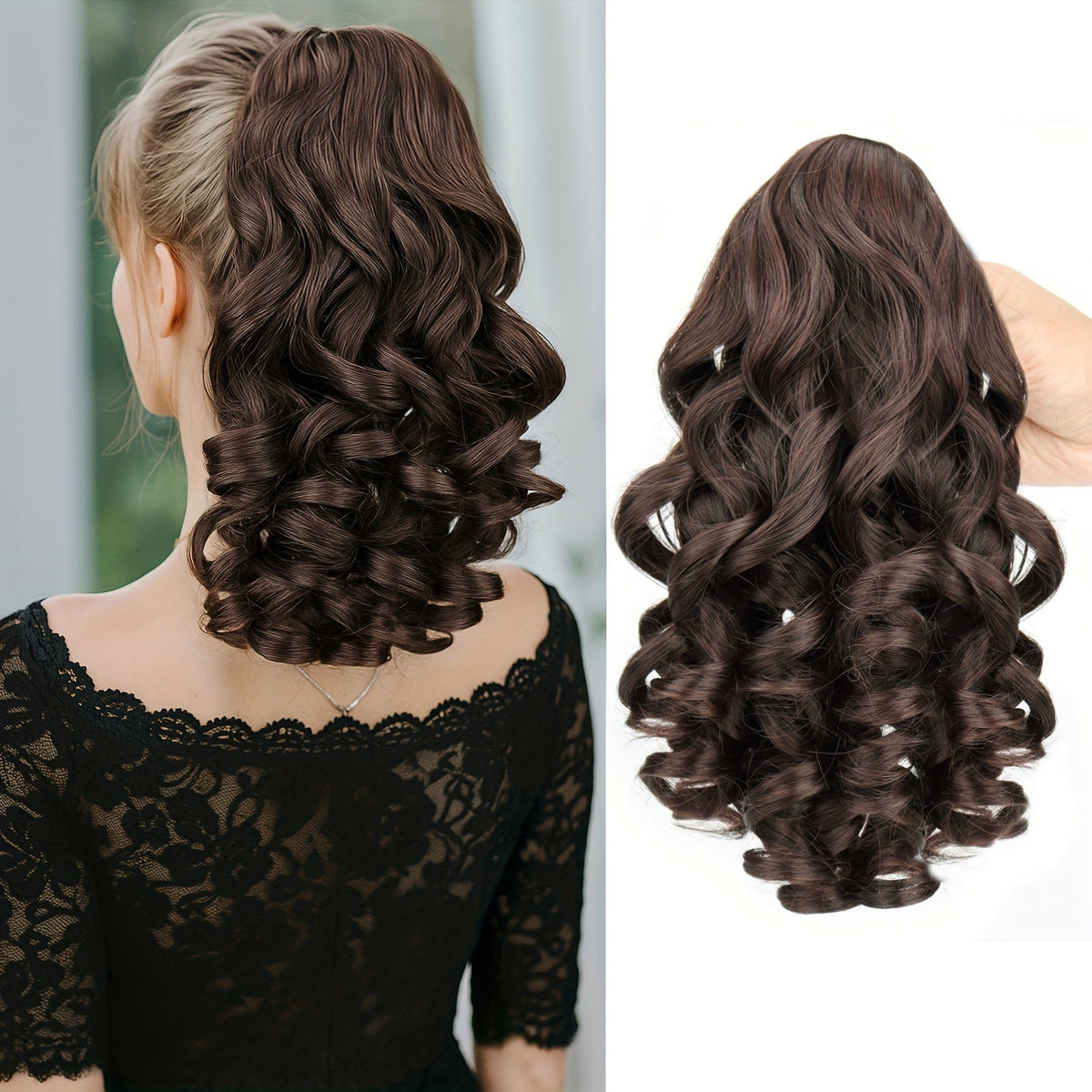 Clip In Ponytail Extension Curly Wave 14 Inch – No Glue Synthetic Hairpiece for Women | Instant Volume & Length | 4 Color Styles | Daily Wear Parties Weddings Gift - product image 13