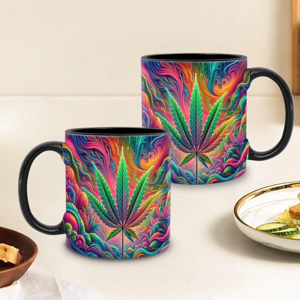 Psychedelic Print Ceramic Mug 11oz – Unique Artistic Coffee Mug for Living Room Office & Cafe | Cool Gift for Friends | Novelty Tea Cup with Bold Colorful Design - product image 7