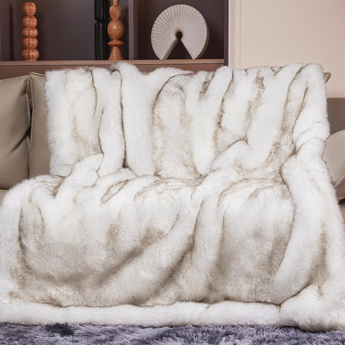 Super Soft Reversible Plush Mink Blanket for Bed Couch Sofa, Oversized Heavy Weight Cozy Blanket, Leopard Animal Print & Solid Colors, Throw & Twin Size | Faux Fur Throw Blanket 1060GSM Luxury