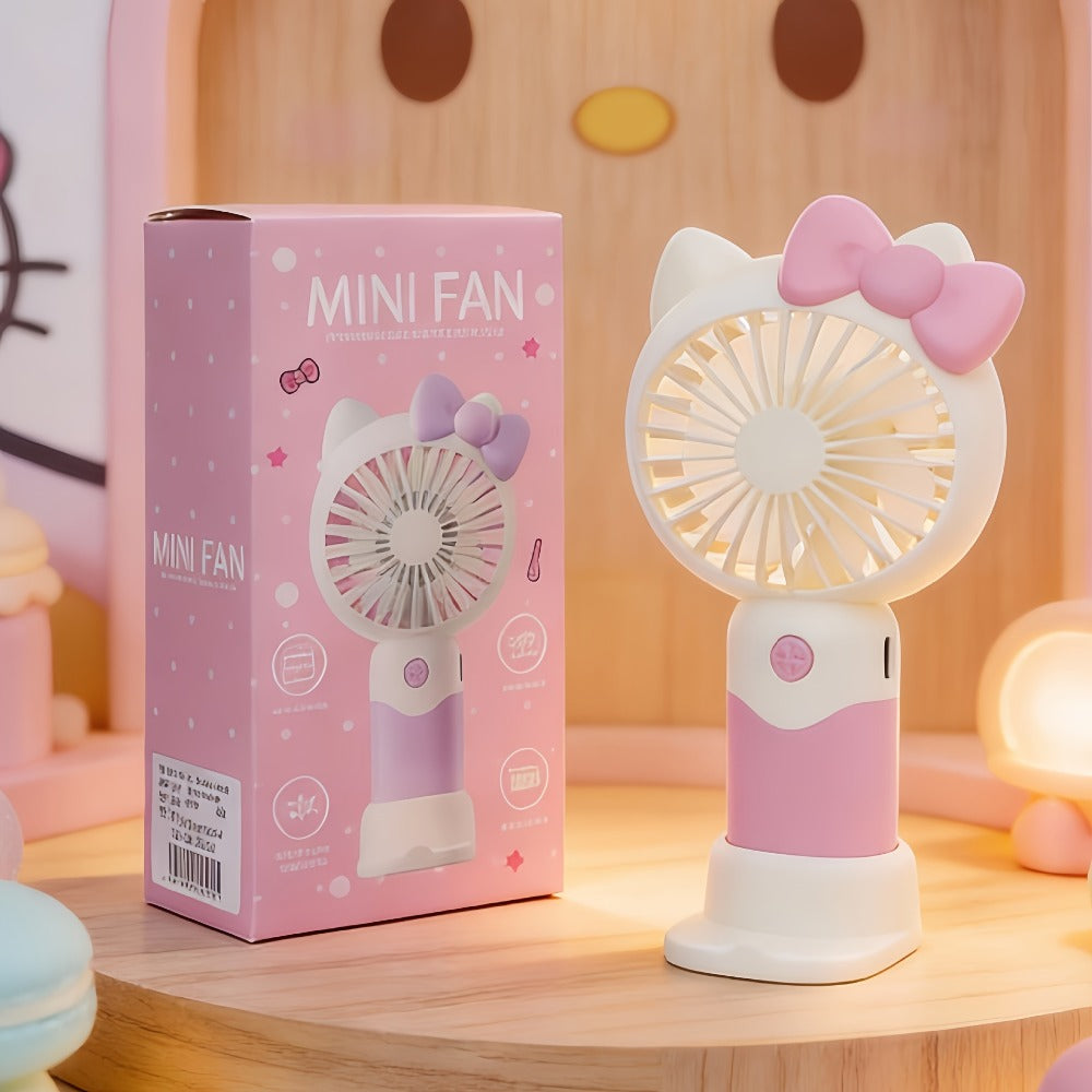 Hello Kitty Mini Fan USB Rechargeable Handheld Portable | Cute Sanrio Detachable Desktop Electric Fan for Girls Kids | 2-in-1 Handheld & Desk Fan for Travel Office School Home | Bl - product image 4