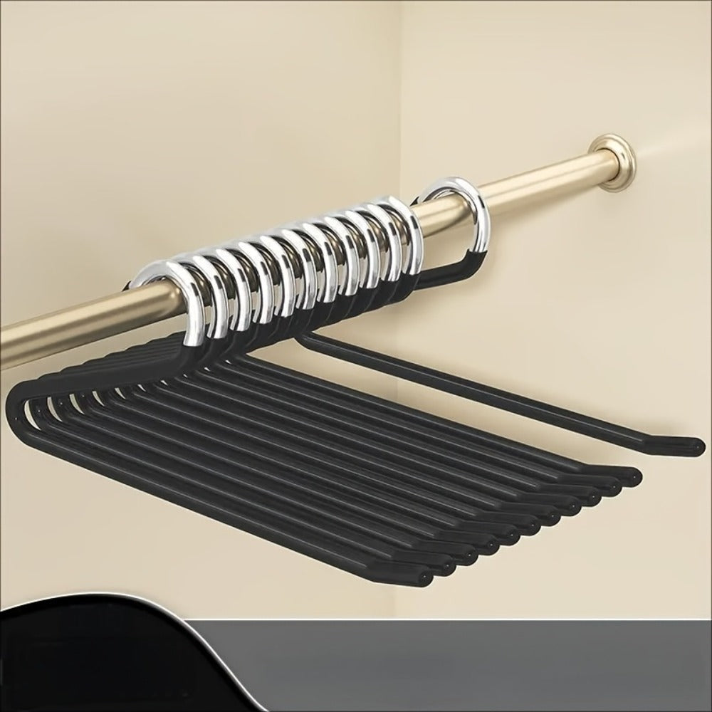 Pants Hangers Metal Open Leg Non-Slip - Heavy Duty Trouser Jeans Hanger for Wardrobe, Space Saving, Black or White, 10/20/30/50pcs - product image 15