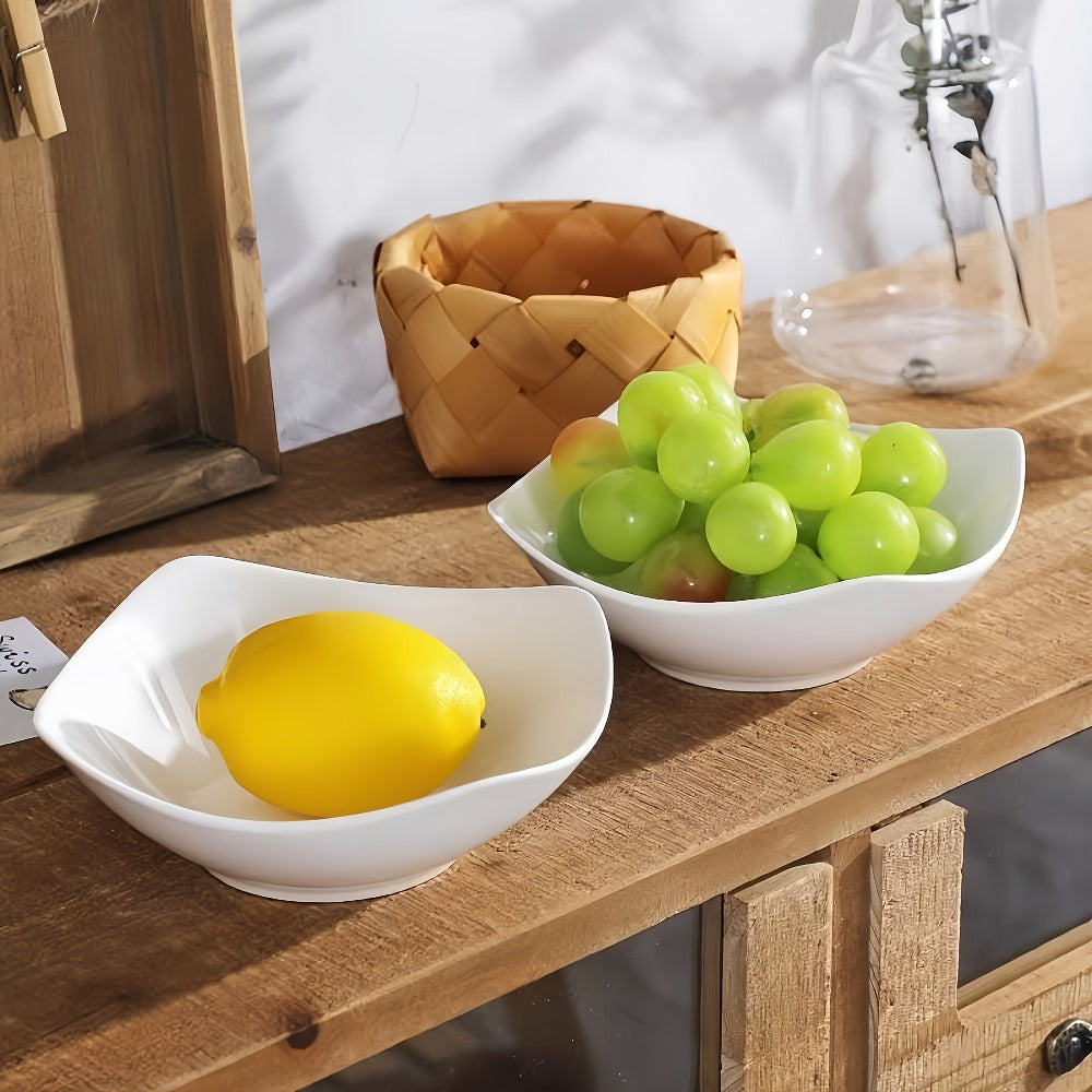 Salad Bowl and Plate Set 4/8/16 Piece – Reusable White PP Plastic Microwave Safe Stackable Lightweight Tableware for Picnic Outdoor Party Wedding Hotel Camping Dessert Cold Dish Se - product image 11