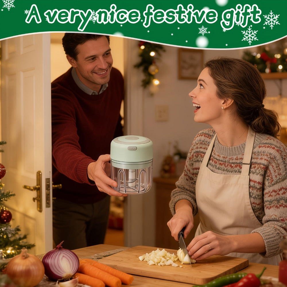 Electric Food Chopper Mini Garlic Crusher USB Rechargeable Meat Grinder 3.38oz 8.45oz Portable Wireless Kitchen Tool - product image 2