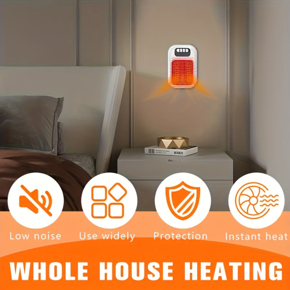 Wall Mounted Mini Electric Space Heater – Fast Heating, 3 Modes, Adjustable Temperature, Overheat & Tilt Protection, Display Screen, Portable Plug-In Heater for Home, Office, Bathr - product image 2