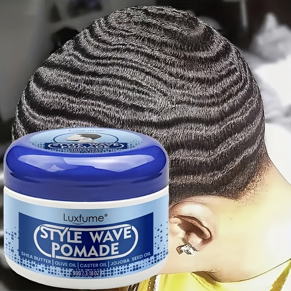 Wave Pomade 2-Pack Strong Hold & No Grease for Men - Easy Water Rinse, Perfect for Creating & Reinforcing 360 Waves, Non-Greasy Daily Hair Styling Cream, 2pcs Value Set - product image 3