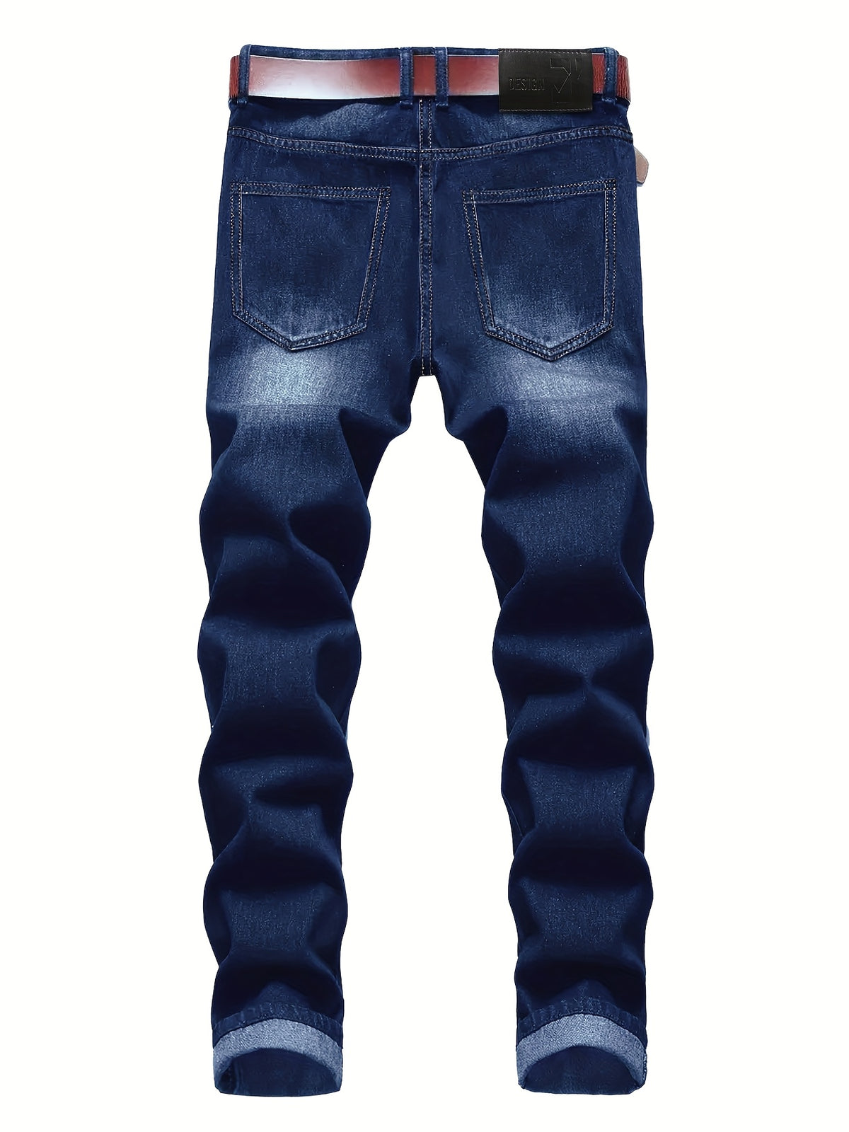 2pcs Men's Slim Fit Distressed Ripped Jeans | Classic Stretch Denim Pants, Trendy Casual Versatile Outfits | for all seson gift for men - product image 6