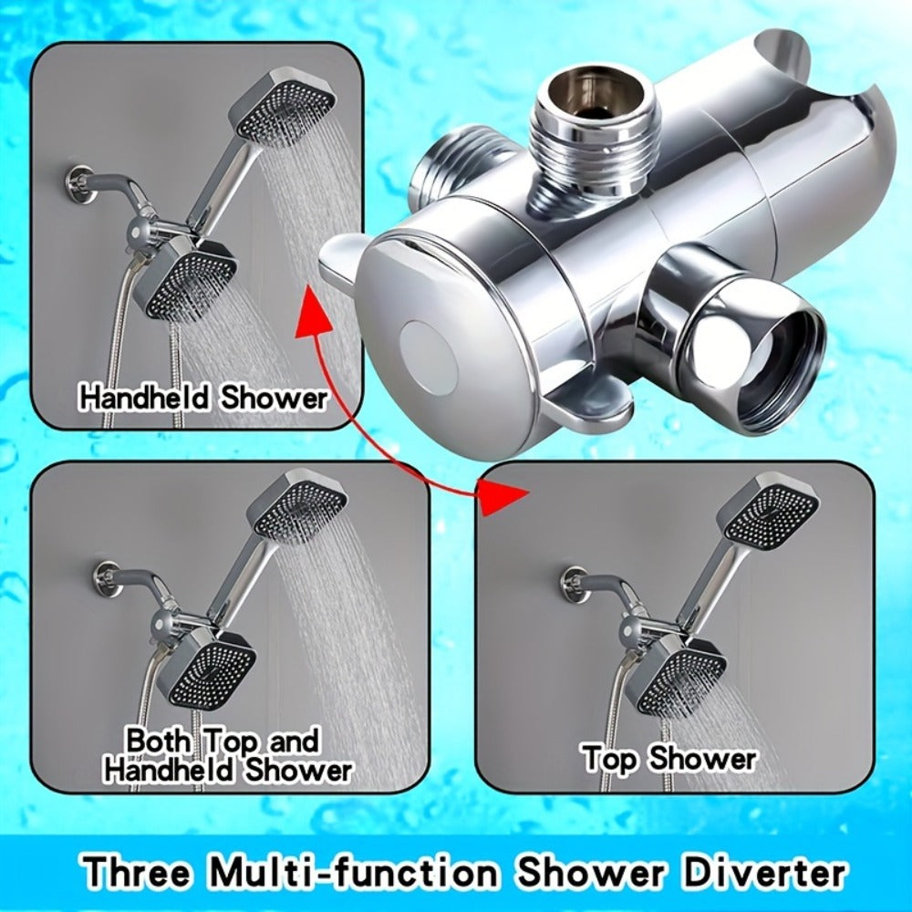 Handheld Shower Head Kit 4 Inch High Flow with Long Hose 3-Way Diverter Dual Purpose Shower Spray Assembly Wall Mount Bathroom Shower Fixtures Silver Black - product image 12