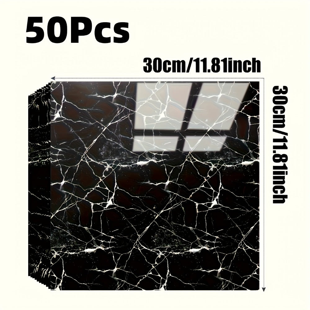 Peel and Stick Wall Tile Stickers Marble Pattern Self-Adhesive Waterproof Glossy Wallpaper 50/100Pcs for Kitchen Bathroom Living Room Home Decor - product image 26