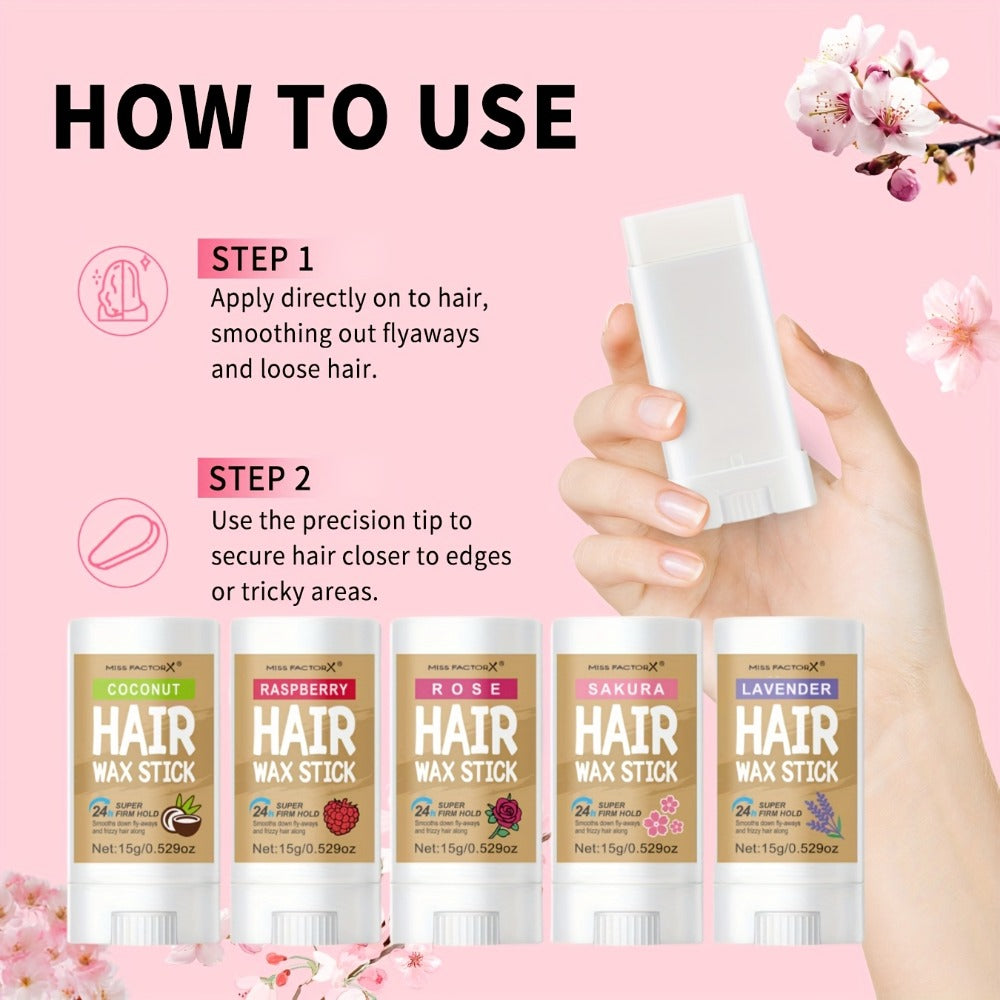 Hair Wax Stick 5 Pack Flyaway Control Edge Control with Jojoba Oil – Fragrance Free Non-Greasy Strong Hold Slick Back Styling Wax for Women Men All Hair Types - product image 6