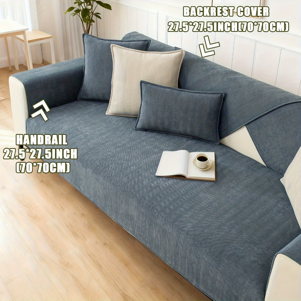 Chenille Ribbed Sofa Cover - Pet Friendly Non-Slip Machine Washable Soft Stretch Slipcover for 1-4 Seater Sectional Sofa Living Room Bedroom Office, 9 Colors - product image 49