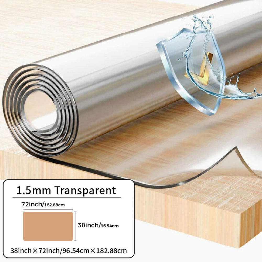 Clear PVC Tablecloth Table Protector 1.5mm Thick Transparent Table Cover Heat Resistant Scratch Resistant Waterproof Desk Mat for Dining Table Home Office Restaurant Coffee Table M - product image 33