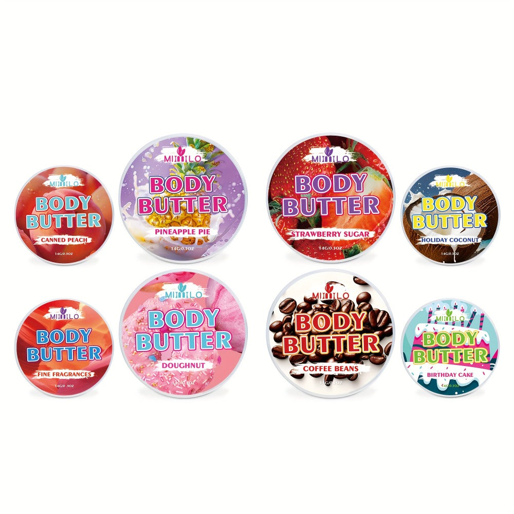 Fruity Body Glaze Set 8 Scents 100g×2 – Pineapple Coconut Strawberry Coffee Peach Doughnut Birthday Cake Non-Greasy All-Day Moisturizing Travel Size Body Lotion Gift for Women - product image 19