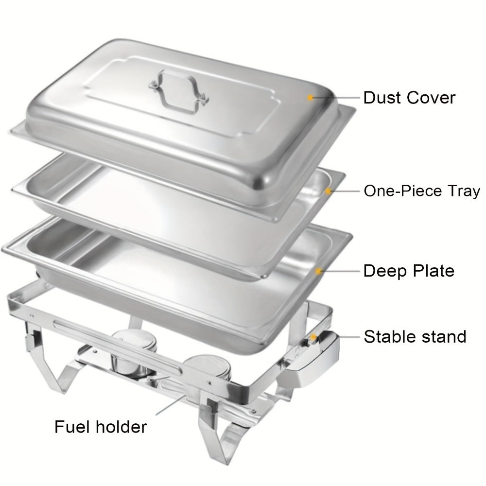 Chafing Dishes Buffet Set 9QT Stainless Steel Food Warmer Trays for Parties Hotel Christmas - 1/2/4/6/8 Pack - product image 4