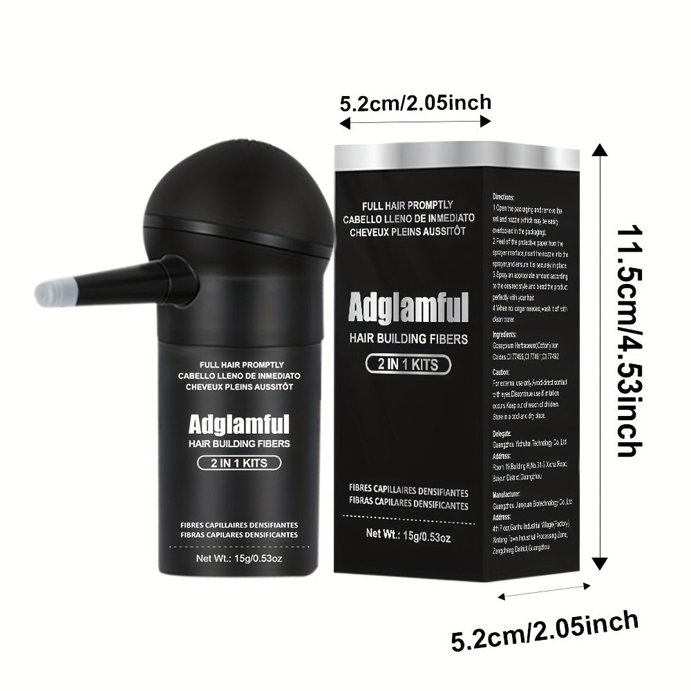 Hair Building Fibers for Thinning Hair 2-in-1 Kit 15g - Instant 1-Second Adsorption Natural Invisible Hair Loss Concealer for Men & Women | Covers Bald Spots & Gray | 4 Shades - product image 6