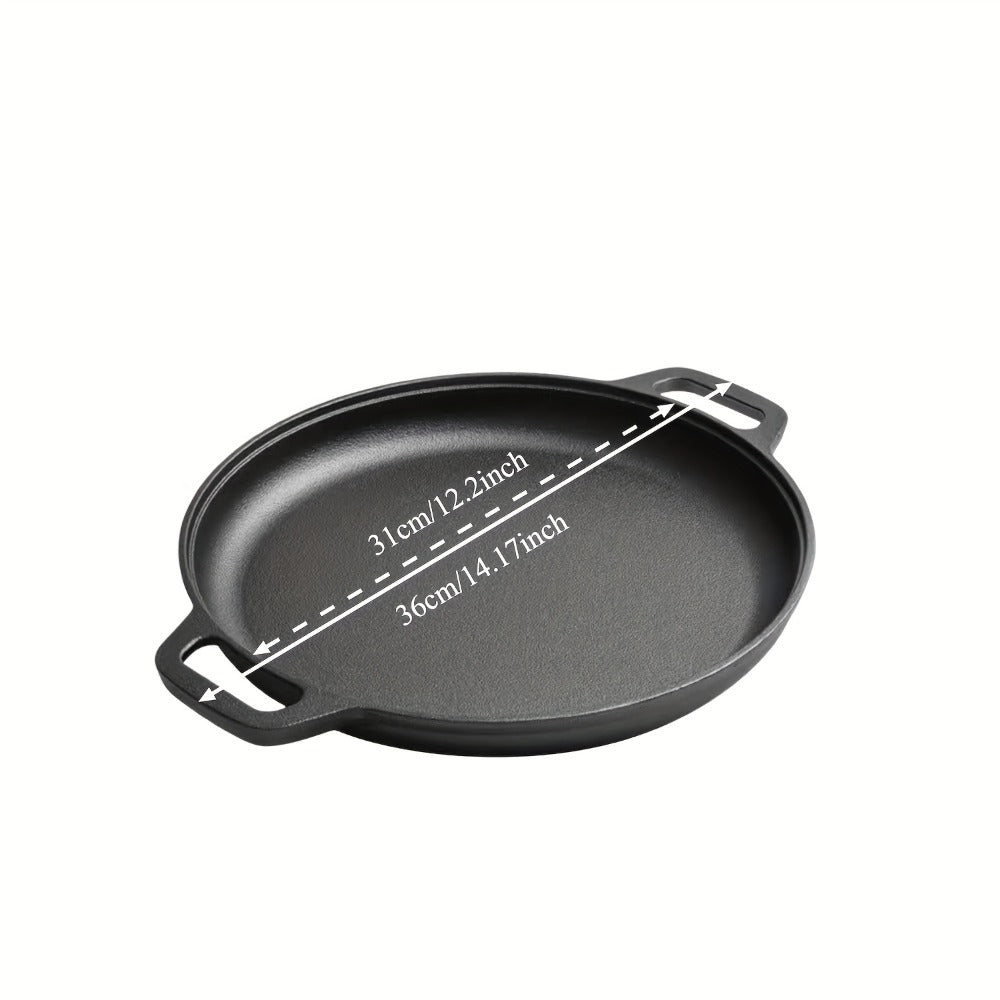 Pre-Seasoned Cast Iron Pan Set - Non-Stick Multifunctional Skillet for Pizza Home Kitchen Outdoor Cooking, Even Heating Compatible with All Stoves, 1/2/3 Piece Options - product image 4