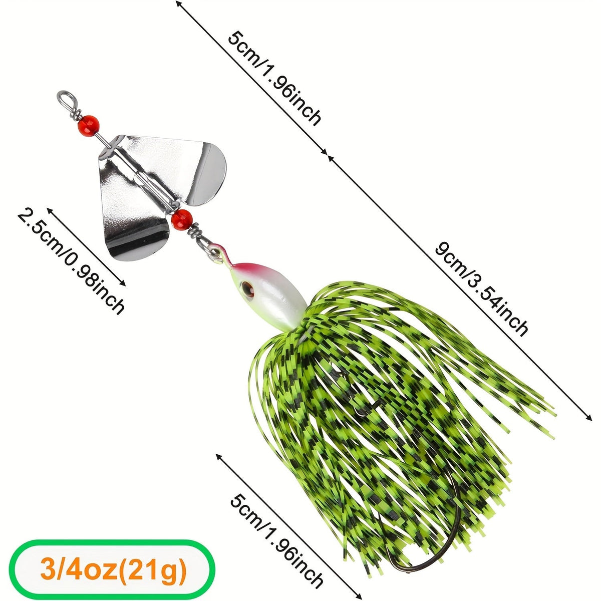 Spinnerbait Buzzbait Fishing Lures 6pcs 3/4oz Multicolor Bass Lure Set with 3D Eyes Rotating Blade Steel Wire Frame for Freshwater Saltwater Bass Trout Salmon - product image 5