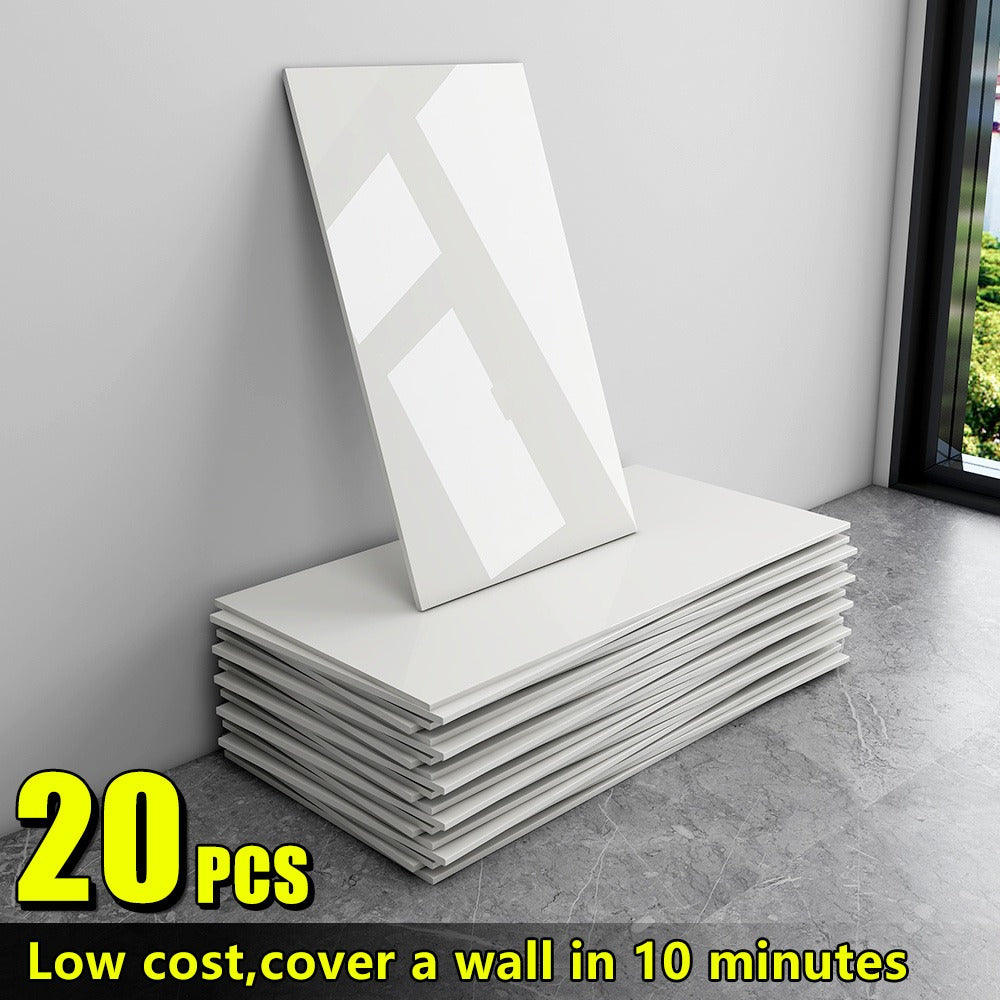Marble Peel and Stick Wall Panels Self-Adhesive 3D Decorative Tiles - Glossy Marble Sheets for Bathroom Kitchen Living Room - Removable Vinyl Planks White Grey Black Imitation Ston - product image 11