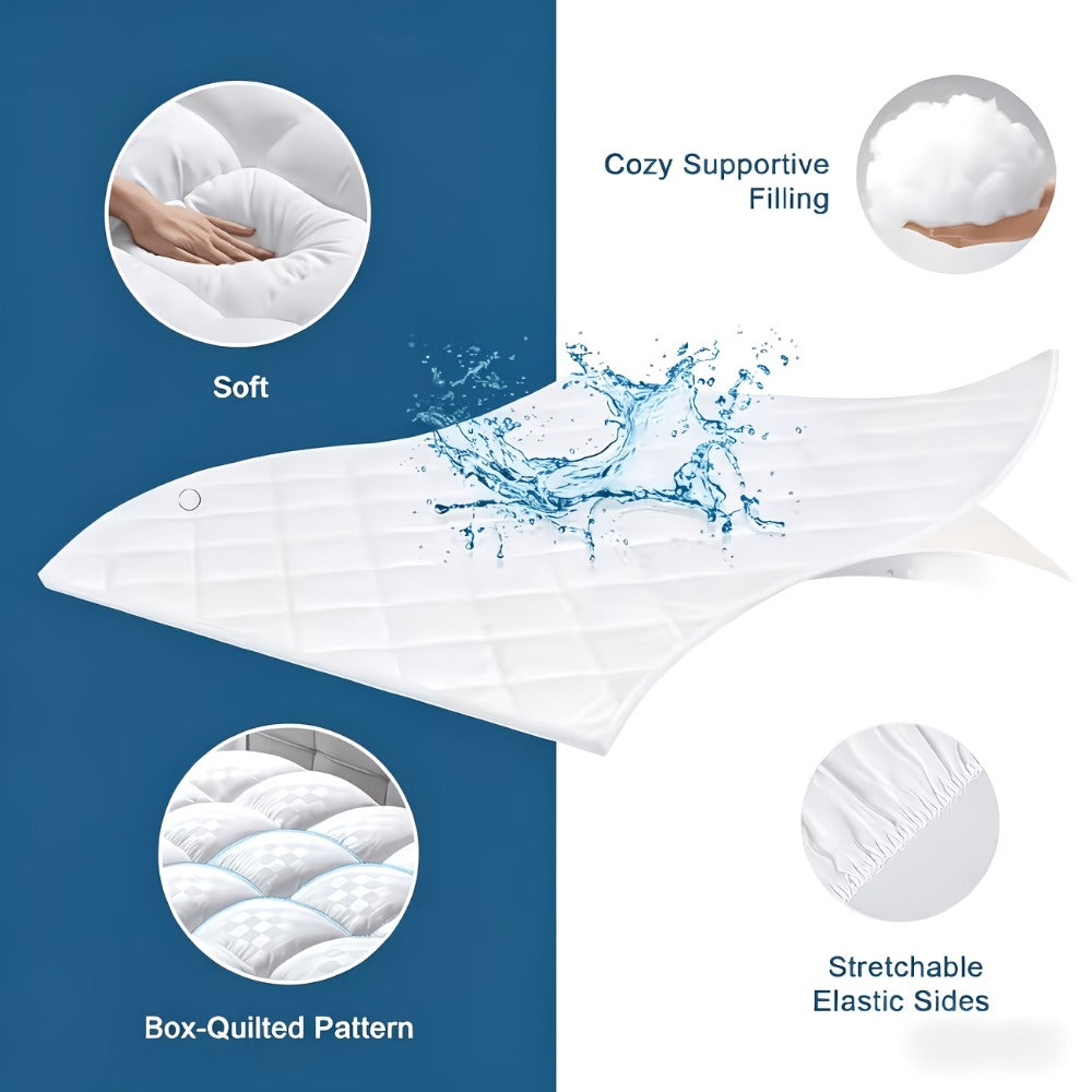 Mattress Topper Pillow Top Quilted Fitted Mattress Protector Cover Deep Pocket Cooling 1000GSM Twin Full Queen King - product image 10