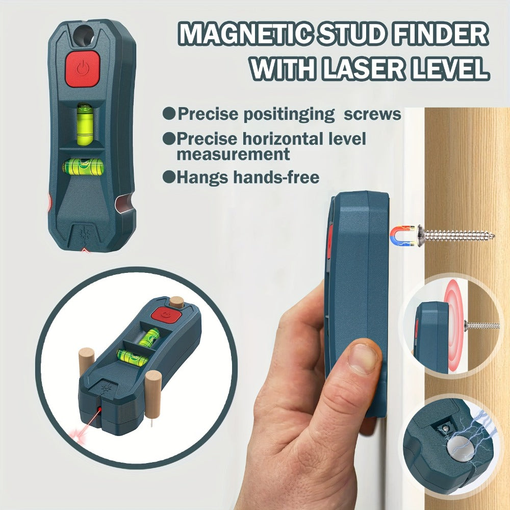 Magnetic Stud Finder with Laser Level – High Brightness Laser Marker, Horizontal & Vertical Bubble Level, Wall Detector for Drywall & Wood, Nail Locator for Hanging Pictures & Home - product image 5