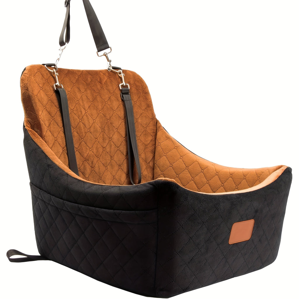 Memory Foam Pet Travel Car Bed with Seat Belt Pass-Through, Adjustable Straps, Removable Washable Cover, Harness Channel & 3-Strap Easy Installation, 4 Colors - product image 3