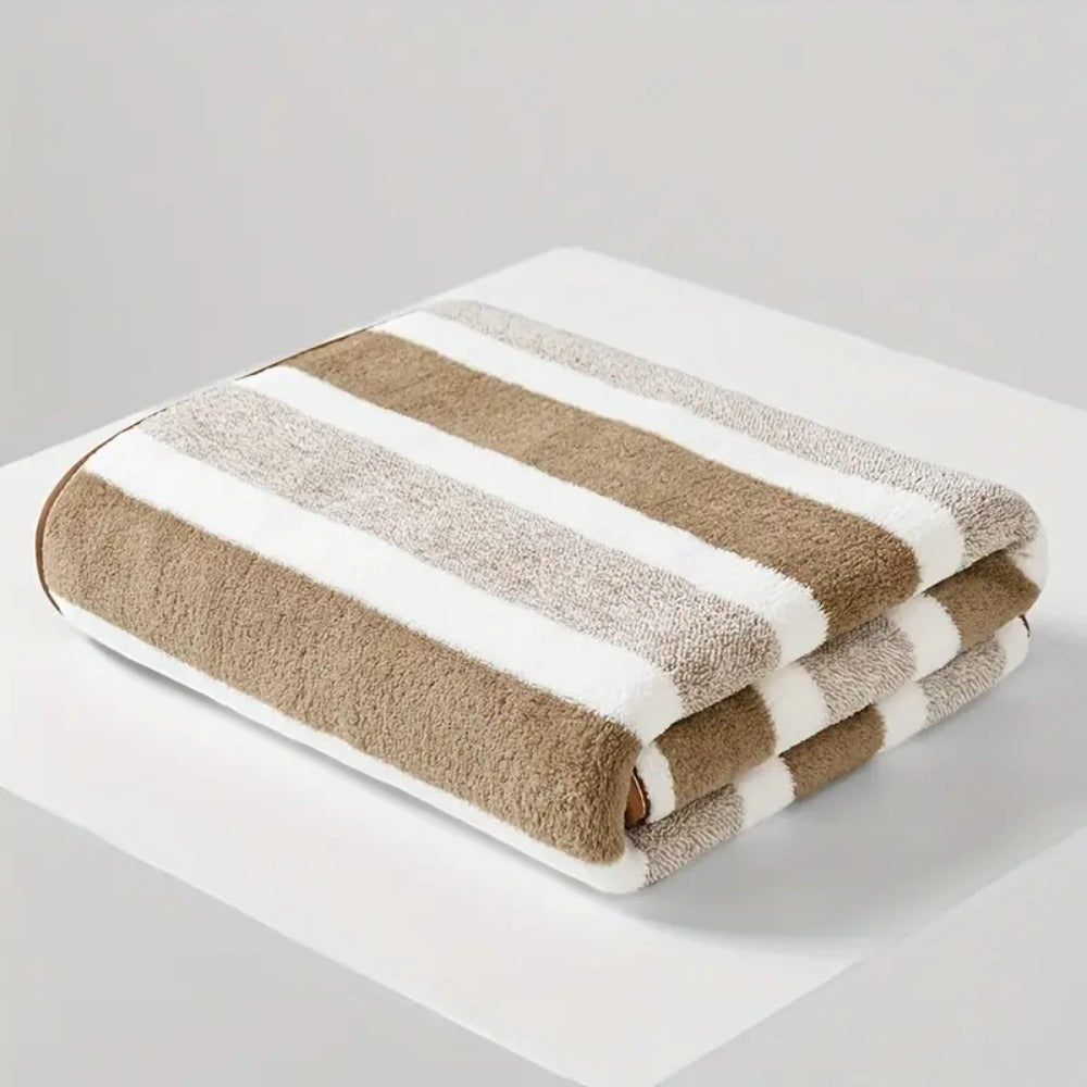 Striped Bath Towel Set 1 or 4 Pack 346GSM - 100% Polyester Super Soft Skin Friendly Absorbent Quick Dry | 70x140cm 27.6x55.1in | Green Gray Red Multi-Color | Home Bathroom Beach Es - product image 21