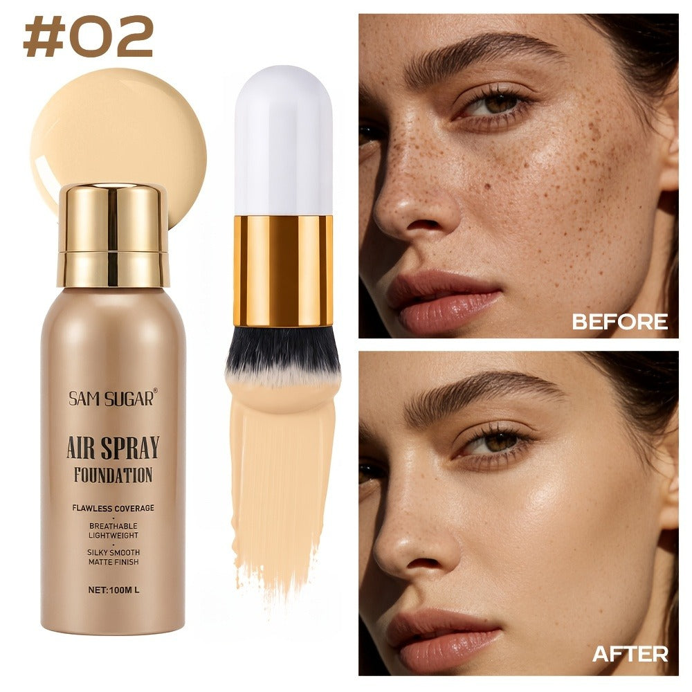 Waterproof Matte Foundation Spray Powder with Brush Set for Women - Sweat-Proof Long-Lasting Full Face Coverage Natural Finish Oil Control, 3 Shades for All Skin Types - product image 5