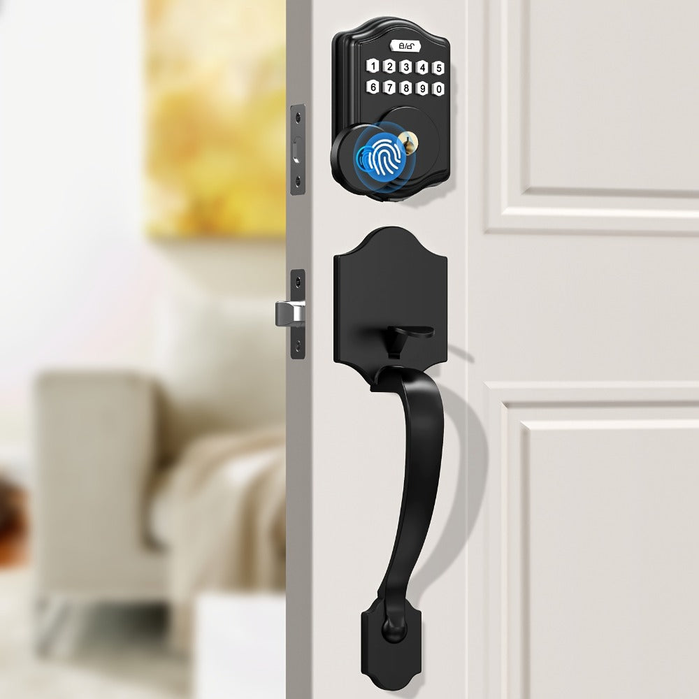 Keypad Deadbolt Lock Fingerprint Keyless Entry – Electronic Door Lock with Code Fingerprint & Key, 300 Users Temporary Code for Front Door Home Office - product image