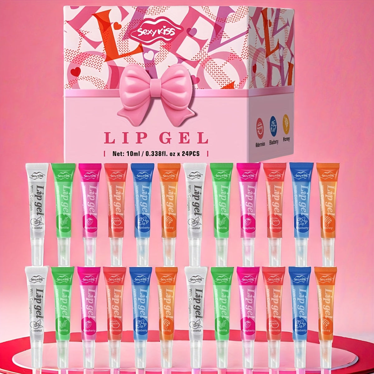 Lip Balm Set 24 PCS Luxury Gift Box Moisturizing Glossy Lip Gel Collection Hydrating Healing Chapped Lips Long Lasting Nourishing Lip Care Kit for Women Girls Birthday Christmas Va - product image 13
