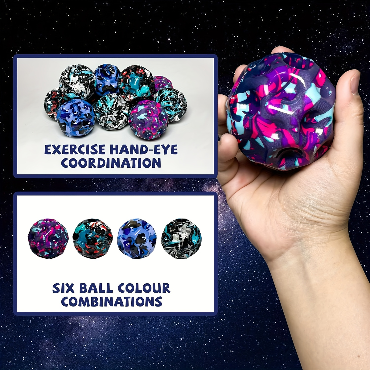 Super Bouncy Faux Leather Mixed Color Bouncy Balls, Extreme High Bouncing Ball Set for Kids, Improves Hand-Eye Coordination, Easy to Grip, Fun Outdoor & Indoor Play Toy – High Bounce Balls 12-Pack