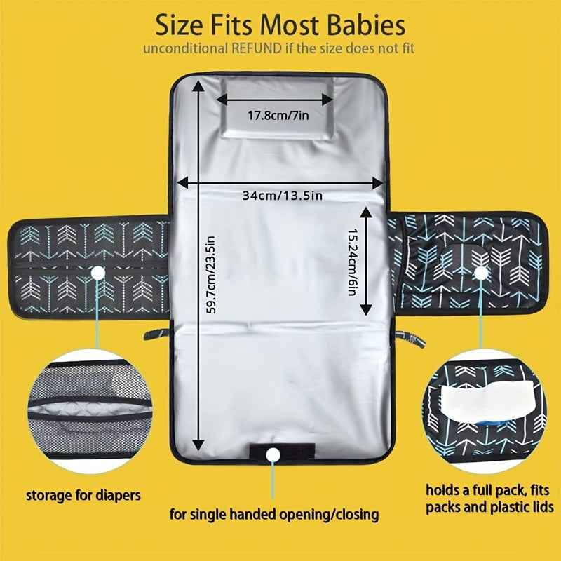Portable Changing Mat Perfect for Changing Bags Or Changing Tables, One-handed Changing Mat, Travel Changing Mat, Perfect As A Shower Gift, Essential, Unisex - product image 2