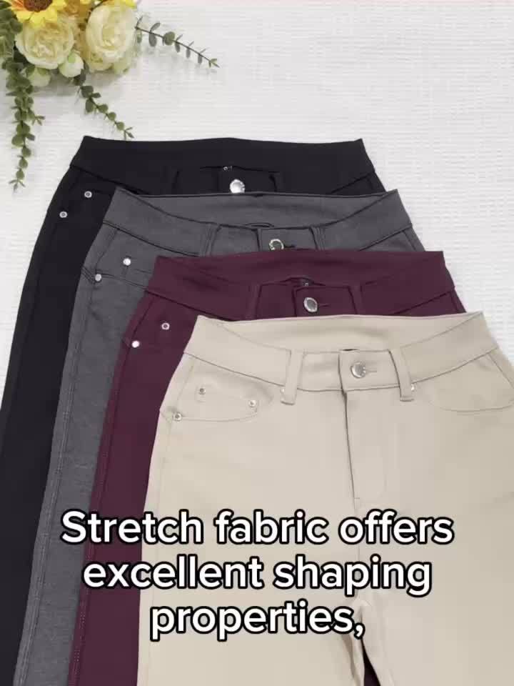 Women's Black High-Waisted Skinny Jeans - Stretchy Fabric, Button Accents, Multiple Pockets, Long Length, Casual Street Style, Allseason Pants, Casual - product image 11