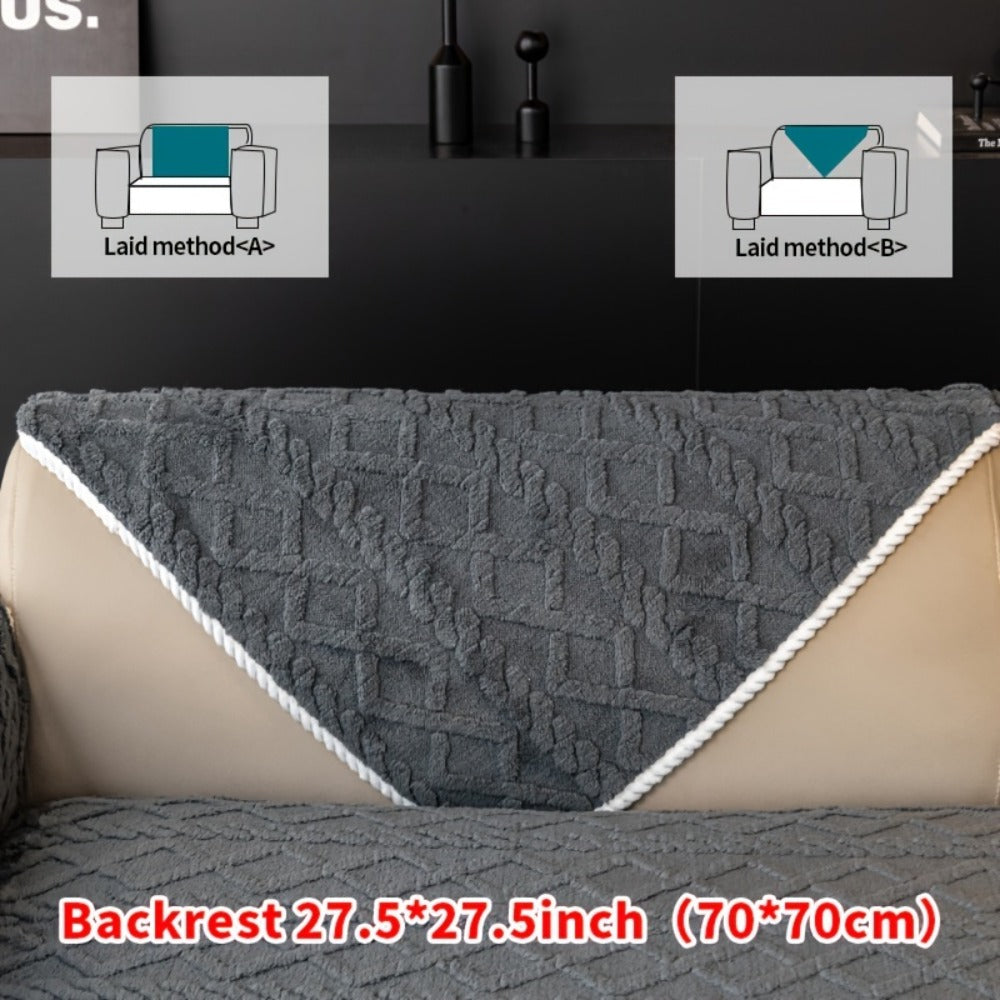 Plush Sofa Cover Couch Cover | Anti-Slip Pet Dog Friendly Velvet Sofa Mat, Single Two Three Four Seat, Backrest Armrest Pillow Cover, Living Room Bedroom Decor - product image 9