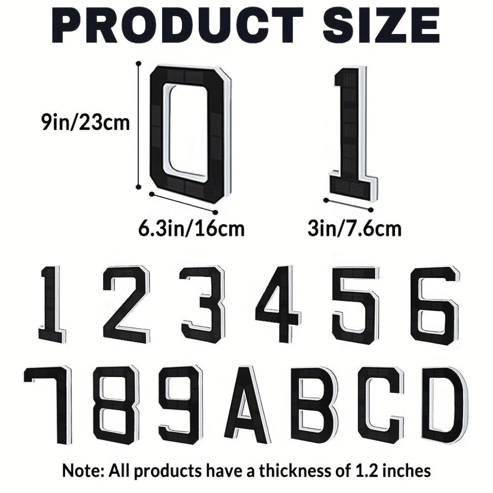 Solar House Numbers 9 Inch Backlit LED Address Sign – Waterproof IP44 Illuminated Number Plaques with Smart Light Sensor for Home Garden Courtyard Modern Decor - product image 2