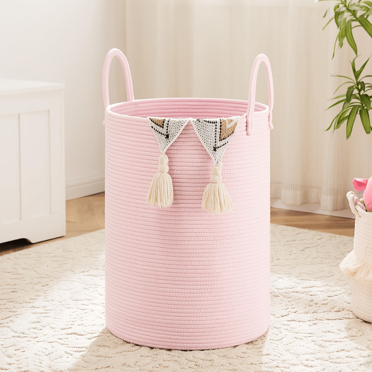 Collapsible Laundry Basket, Woven Rope Laundry Hamper, 12.15gal/15.85gal/21.13gal/26.42gal Laundry Bag for Decor Storage of Dirty Clothes, and Blankets in - product image 22