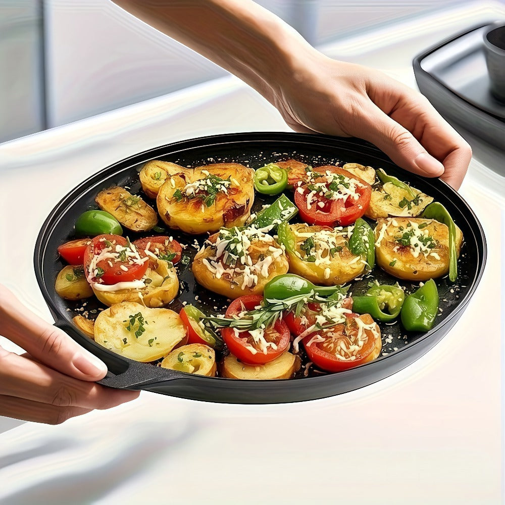 Pre-Seasoned Cast Iron Pan Set - Non-Stick Multifunctional Skillet for Pizza Home Kitchen Outdoor Cooking, Even Heating Compatible with All Stoves, 1/2/3 Piece Options - product image 19