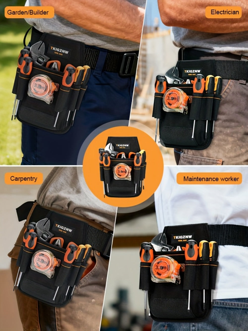 Tool Bag Heavy Duty 7-Pocket PVC Organizer for Mechanics & Electricians – Multi-Pocket Hand Tool Storage Bag, Portable Jobsite Toolbag for Plumbers, Contractors & DIY - product image 10