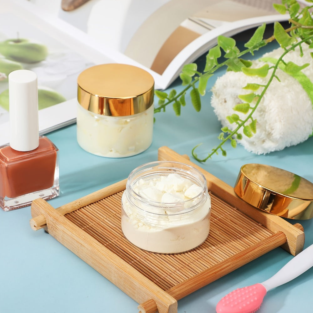 Wide Mouth Plastic Jars with Lids 2oz 100 Pack Clear Cosmetic Containers with Golden Flip Top Lid for Lotion Cream Body Butter Lip Balm Rhinestones Glitter Beads Travel Sample Stor - product image 3