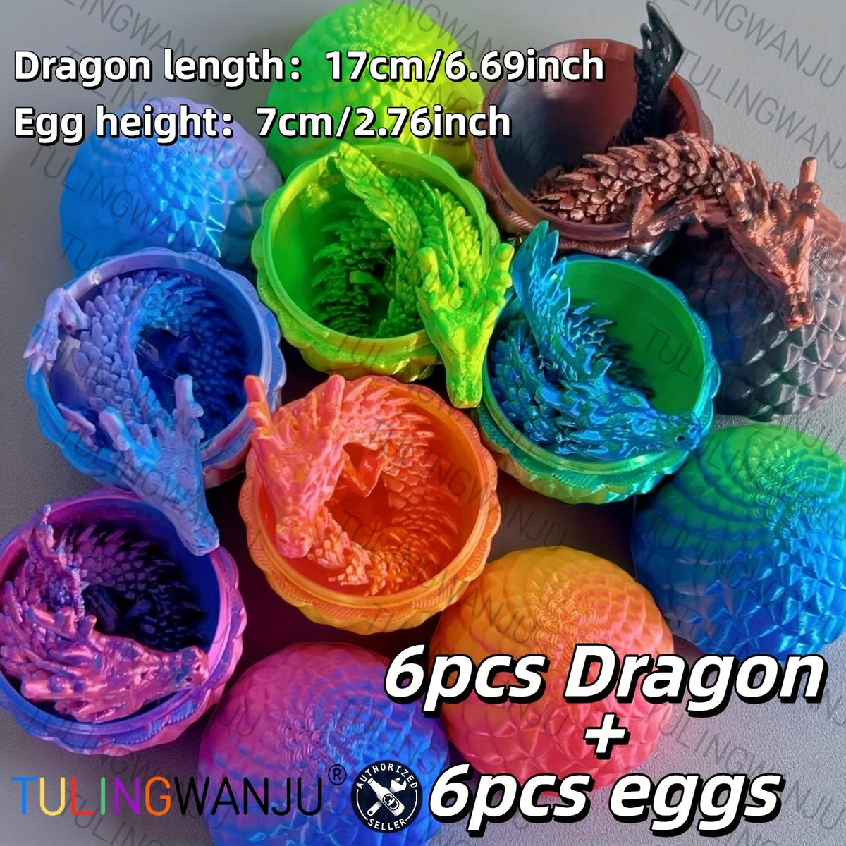 Dragon Figurine & Dragon Egg Set 12pcs | Fantasy Collectible Statues 11.81" Dragon Statue + 3.54" Egg Ornaments Random Colors Home Decor Gift for Dragon Lovers Collectors Teens Birthday Christmas