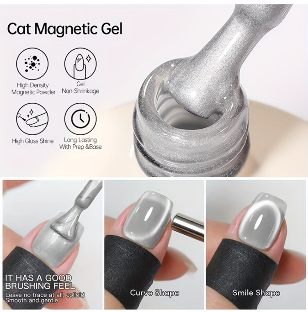 Cat Eye Gel Polish 15ml Plum Bordeaux Magnetic Soak Off UV LED – 3D Light-Shifting Effect Quick Dry Semi-Permanent Long-Lasting Fall Winter Dark Nail Colors for DIY & Salon Nail Ar - product image 16