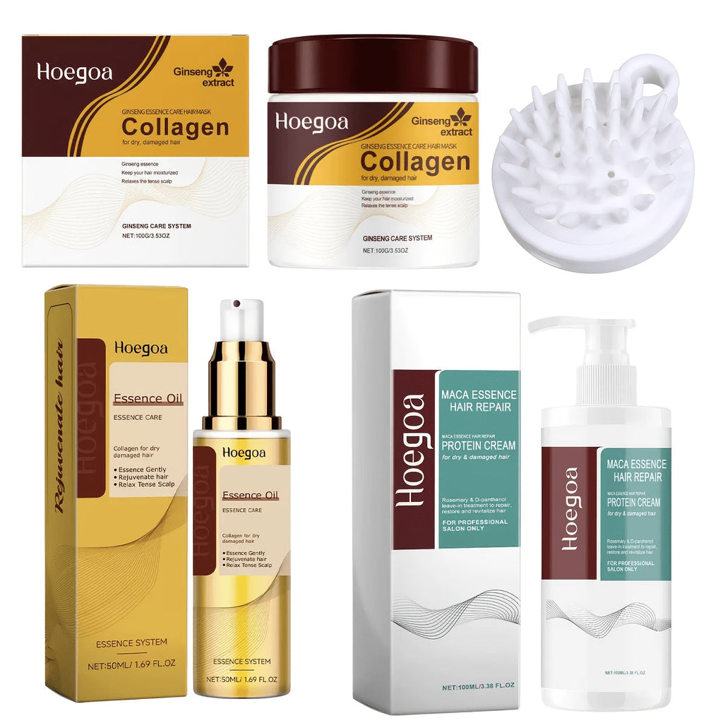 Collagen Hair Care Gift Set 3-Piece with Scalp Massage Brush - Hair Mask Keratin Conditioner Argan Rosemary Essential Oil Repairs Damaged Dry Hair Moisturizing Strengthening for Wo - product image 13