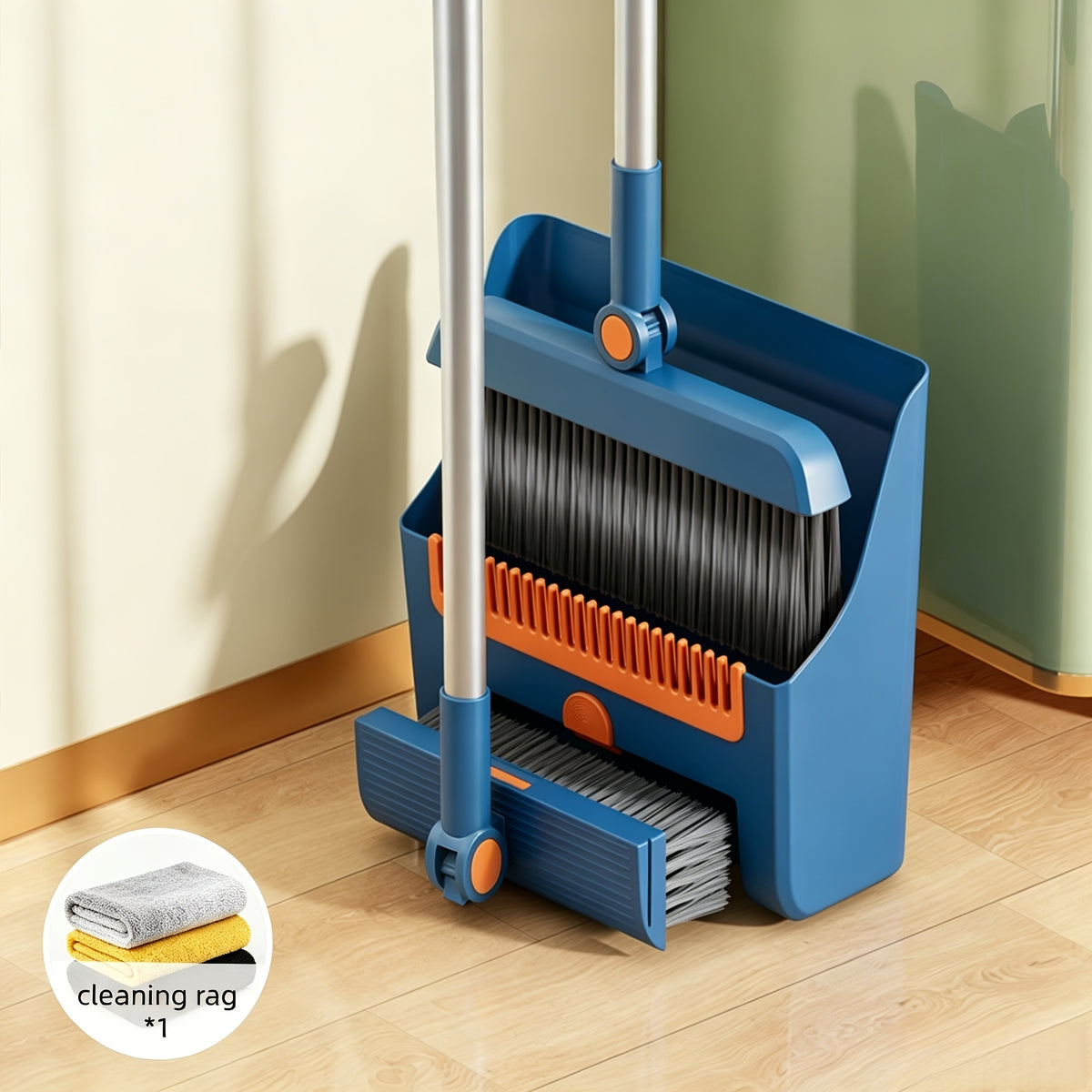 4In1/3In1/2In1 Upright Broom and Dustpan Combo, Long Handle Floor Sweeping Brush Set with Comb Teeth Dustpan, Garbage Bag Holder, Indoor Outdoor Cleaning Kit - product image 5